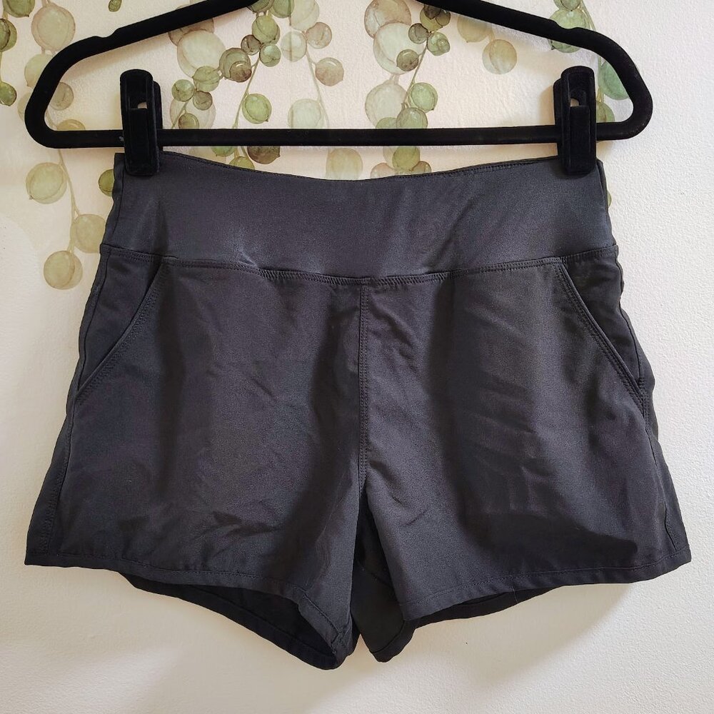 Kyodan Black Athletic Shorts P/S Pull On Stretch Running Workout Pockets